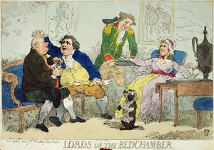 "Lords of the Bedchamber" ، 1784 (نقش يدوي) بواسطة مدرسة اللغة الإنجليزية